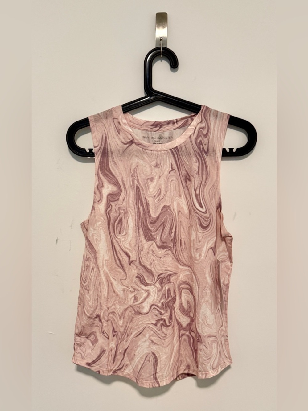 Spiritual Gangster Rose Marble Muscle Tank - Small, NWT